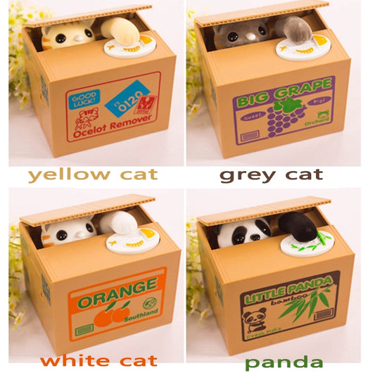 Automated Cat Steal Coin Bank 1PCS Piggy Bank Moneybox Money Saving Box Gifts