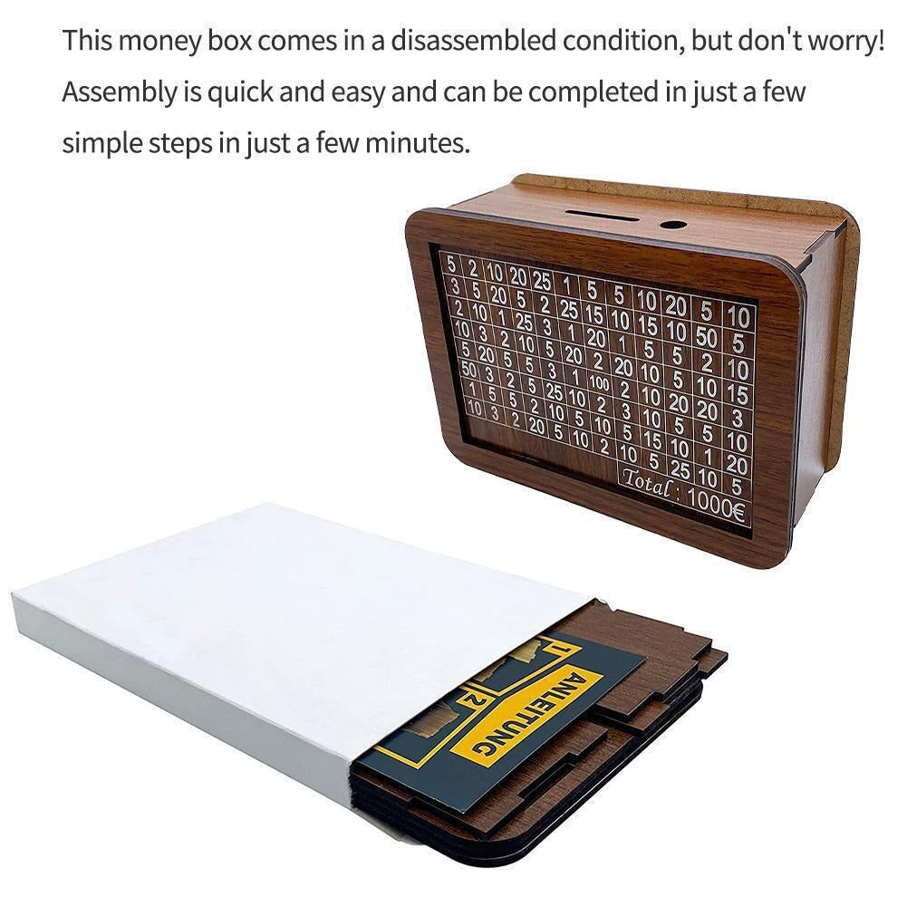 Wooden Save Money Box Piggy Bank Baby First Coin Saving Box Money for Teenagers House Shape
