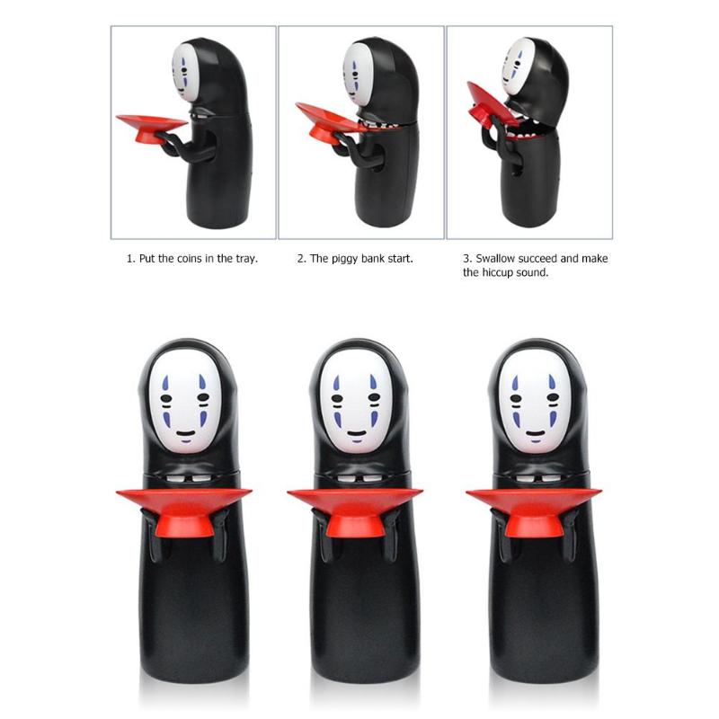 Hot Sale Charging Spirited Away Kaonashi No-face Piggy Bank Toy Automatic Eaten Coin Bank Miyazaki Hayao Chihiro Design Christmas Present
