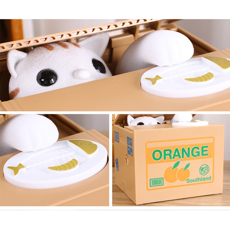 Automated Cat Steal Coin Bank 1PCS Piggy Bank Moneybox Money Saving Box Gifts