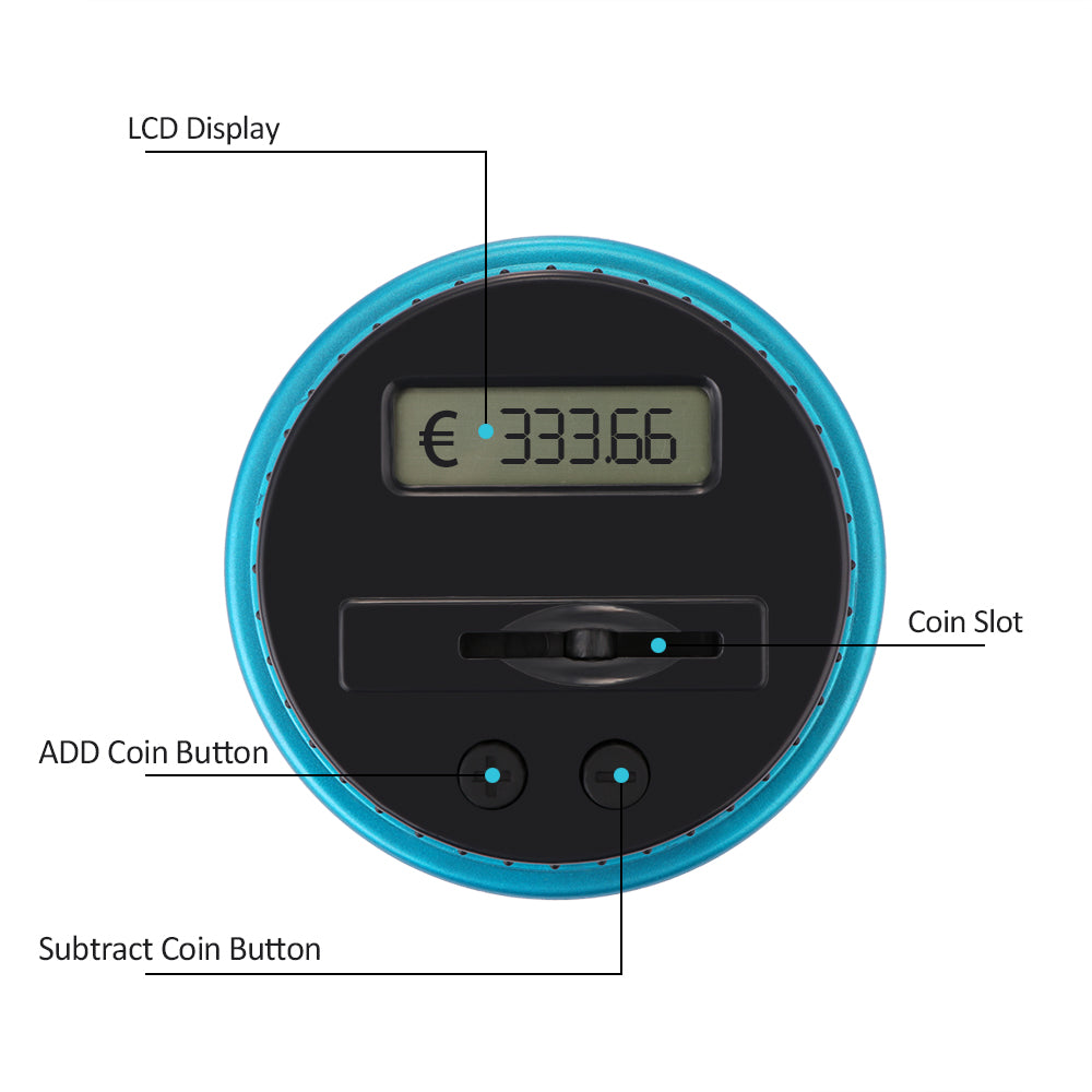 1.8L Piggy Bank Counter Coin Electronic Digital LCD Counting Coin Money Saving Box Coins Storage Box For USD/EURO/GBP