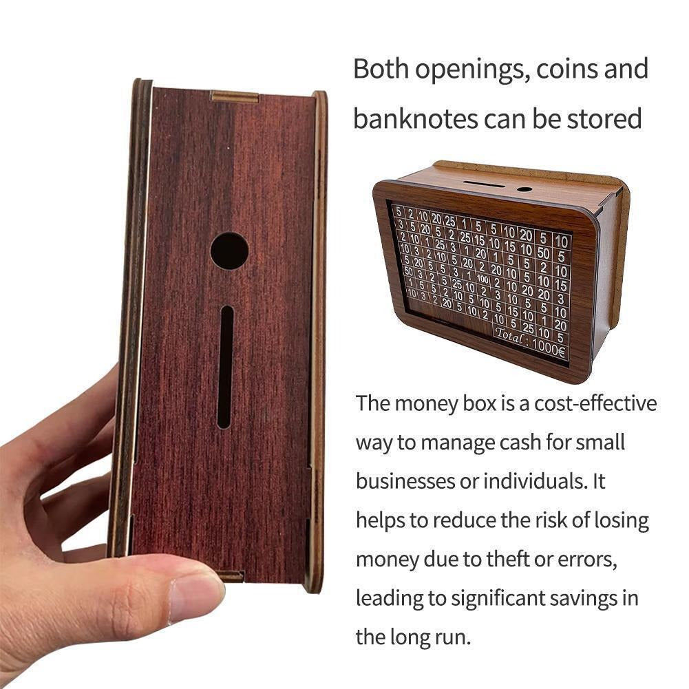 Wooden Save Money Box Piggy Bank Baby First Coin Saving Box Money for Teenagers House Shape