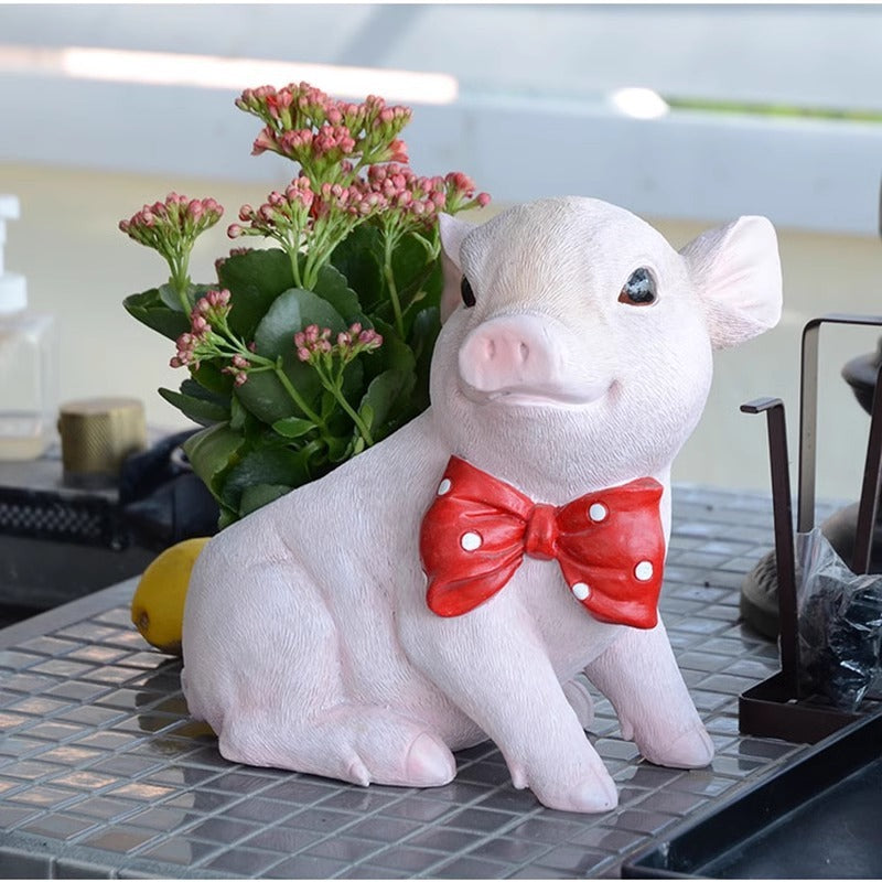 Cute Piggy Flower Pot Resin Flower Pot Decoration