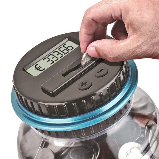 1.8L Piggy Bank Counter Coin Electronic Digital LCD Counting Coin Money Saving Box Coins Storage Box For USD/EURO/GBP