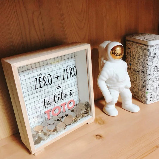 Nordic Wooden Piggy Bank Creative Sundries Storage Box Children's Bedroom Desktop Decoration Fun Gifts