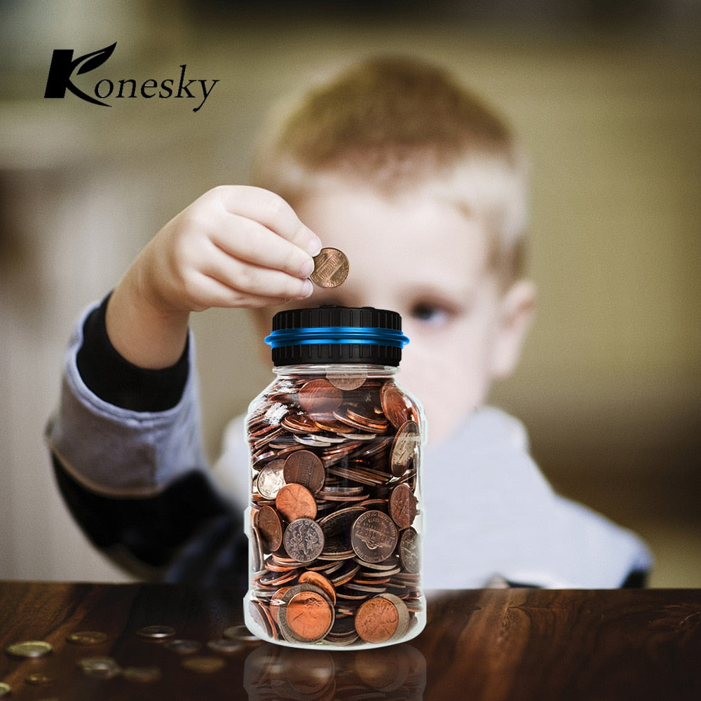 1.8L Piggy Bank Counter Coin Electronic Digital LCD Counting Coin Money Saving Box Coins Storage Box For USD/EURO/GBP