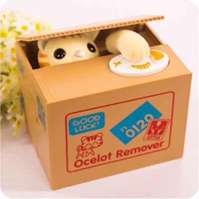 Automated Cat Steal Coin Bank 1PCS Piggy Bank Moneybox Money Saving Box Gifts