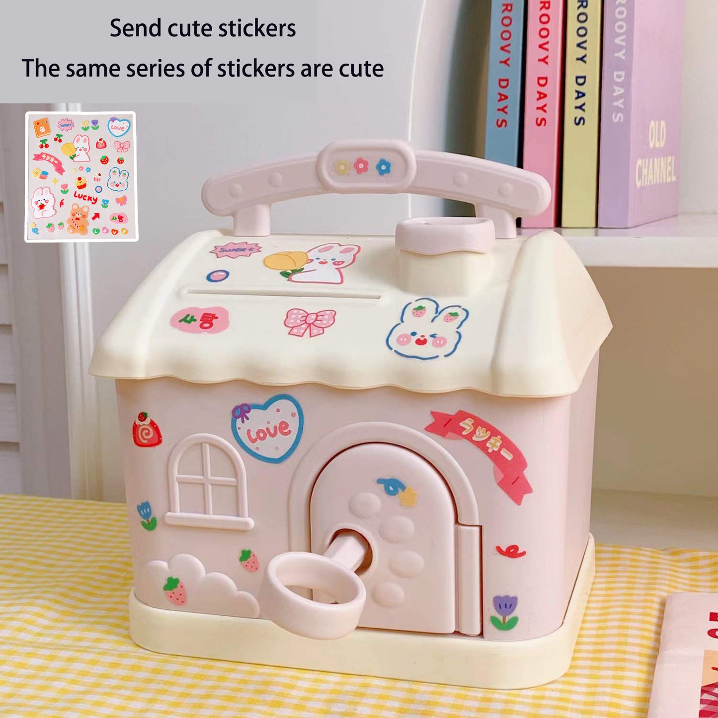 Net Red Piggy Bank Piggy Bank Creative Cartoon Shape Cute Small House Can Withdraw Large Capacity Plastic Piggy Bank
