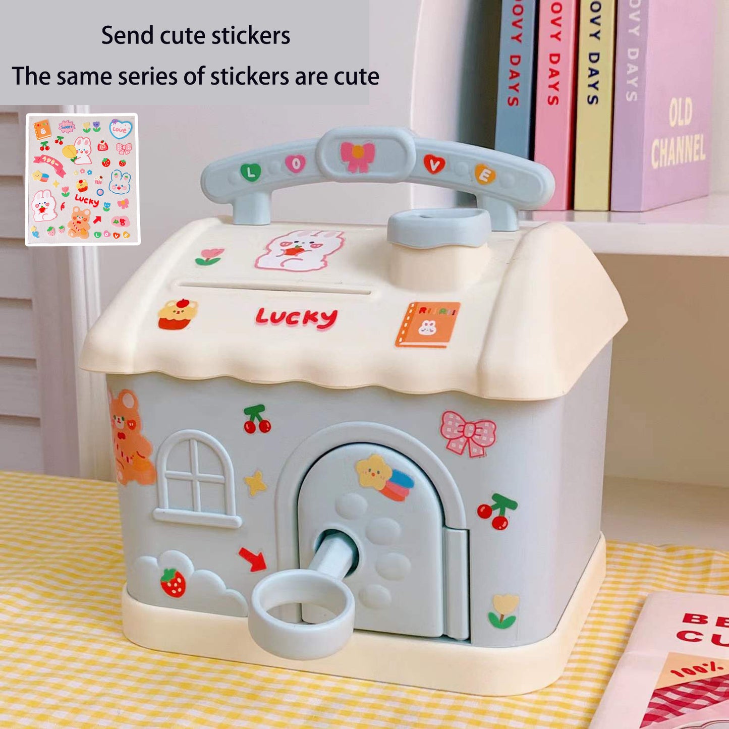 Net Red Piggy Bank Piggy Bank Creative Cartoon Shape Cute Small House Can Withdraw Large Capacity Plastic Piggy Bank